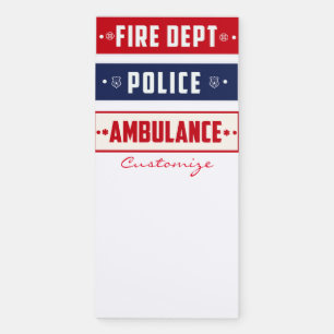 Fire Police Ambulance Thunder_Cove Magnetic Notepad