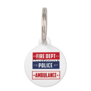 Fire Police Ambulance Thunder_Cove Pet ID Tag