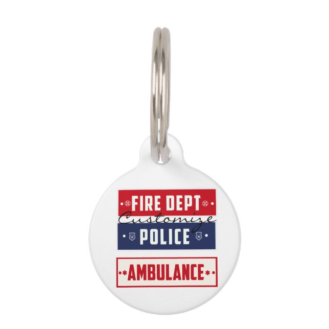 Fire Police Ambulance Thunder_Cove Pet ID Tag (Back)