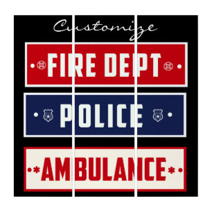 Fire Police Ambulance Thunder_Cove Triptych