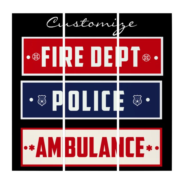 Fire Police Ambulance Thunder_Cove Triptych (Front)