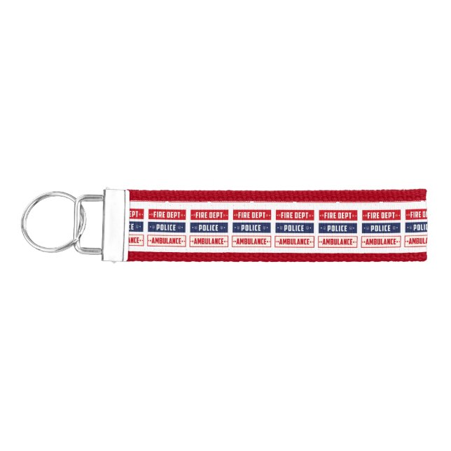 Fire Police Ambulance Thunder_Cove Wrist Keychain (Keys on Left)