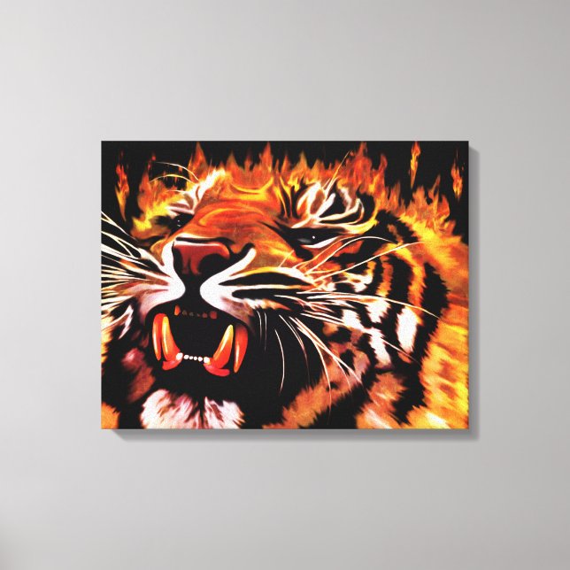 Fire Power Tiger Canvas Print (Front)