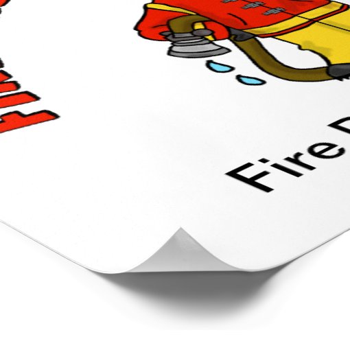 Fire Prevention Month Cartoon Fireman Poster Zazzle