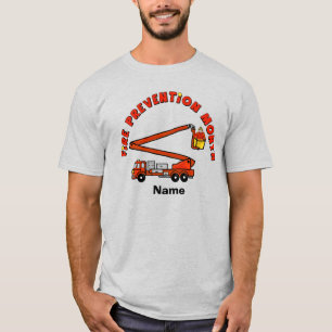 Fire Prevention Month Tshirt with Bucket Truck