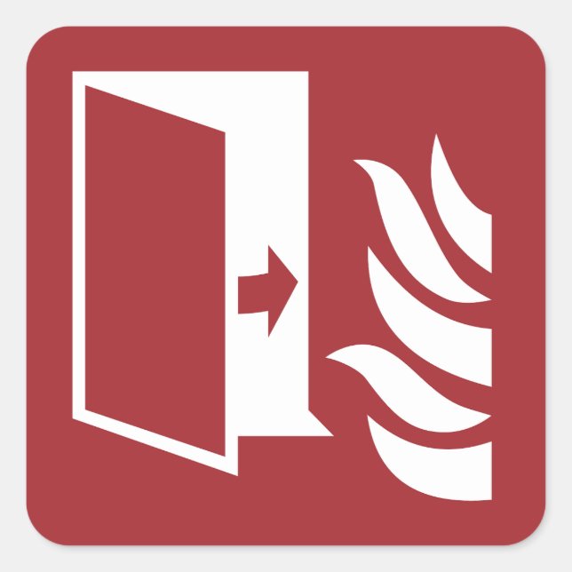 Fire Protection Door Safety Sign Square Sticker (Front)