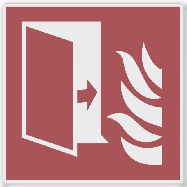 Fire Protection Door Safety Sign Sticker (Front)