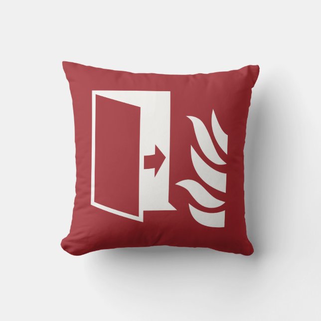 Fire Protection Door Safety Sign Throw Pillow (Front)