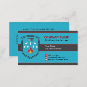 Fire Protection Shield Business Card 2 by uniqueprints at Zazzle