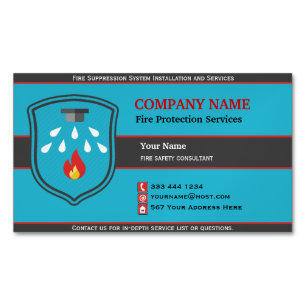 Fire Protection Shield Magnetic Business Card
