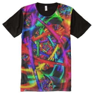 Fire Psychedelic Abstract Fine Fractal All-Over Print T-shirt