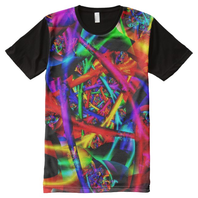 Fire Psychedelic Abstract Fine Fractal All-Over-Print T-Shirt (Front)