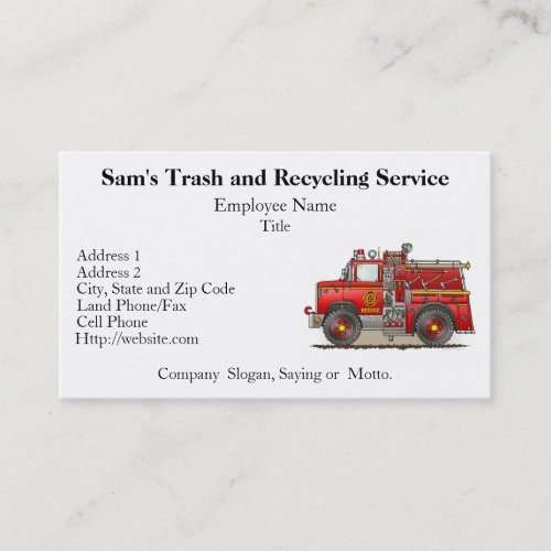 Fire Pumper Rescue Truck Business Card