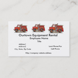 Fire Pumper Rescue Truck Business Card
