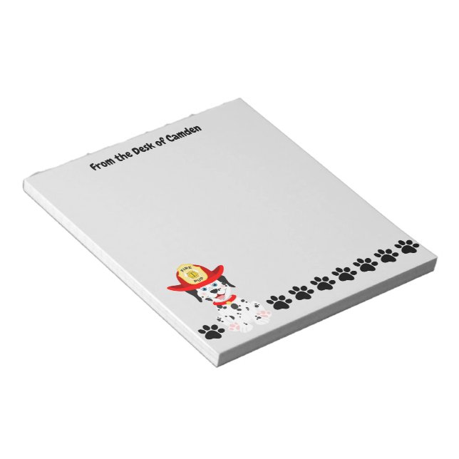 Fire Pup Dalmatian 5.5" x 6" Notepad - 40 pages (Angled)