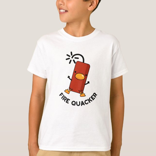 Fire Quacker Funny Fireworks Pun  T-Shirt (Front)