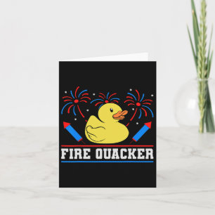 Fire Quacker Rubber Duck 4th Of July Firework  Card