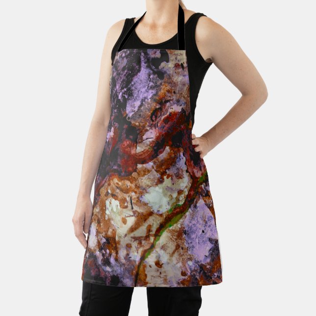 Fire Quartz Crystal Geode Marble Abstract Apron (Insitu)