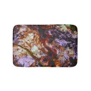 Fire Quartz Crystal Geode Marble Abstract Bath Mat