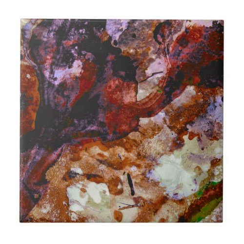 Fire Quartz Crystal Geode Marble Abstract Ceramic Tile