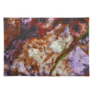 Fire Quartz Crystal Geode Marble Abstract Cloth Placemat