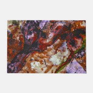 Fire Quartz Crystal Geode Marble Abstract Doormat