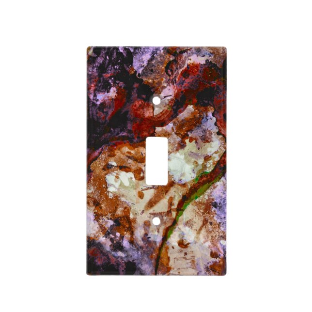 Fire Quartz Crystal Geode Marble Abstract Light Switch Cover (Front)