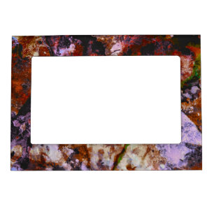 Fire Quartz Crystal Geode Marble Abstract Magnetic Frame