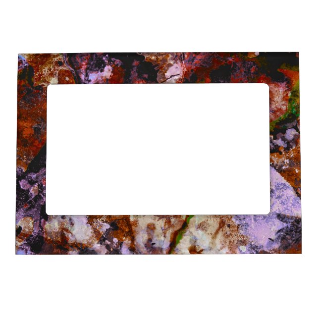 Fire Quartz Crystal Geode Marble Abstract Magnetic Frame (Front)