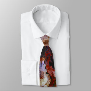 Fire Quartz Crystal Geode Marble Abstract Neck Tie