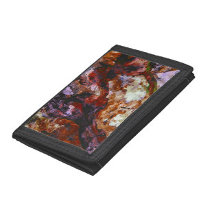 Fire Quartz Crystal Geode Marble Abstract Tri-fold Wallet