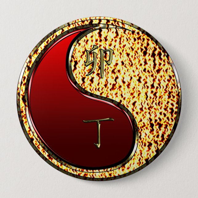 Fire Rabbit Button (Front)
