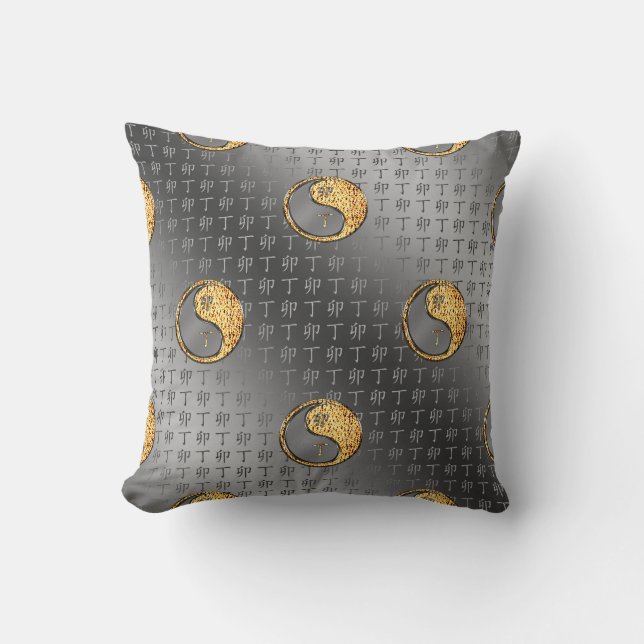 Fire Rabbit Throw Pillow (Front)