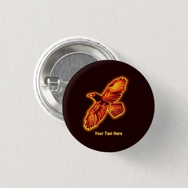 Fire Raven Button (Front & Back)