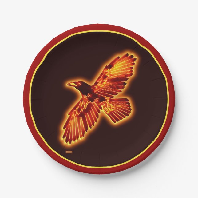 Fire Raven Paper Plates (Front)