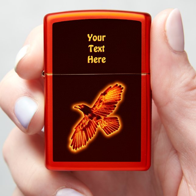 Fire Raven Zippo Lighter (In Hand)