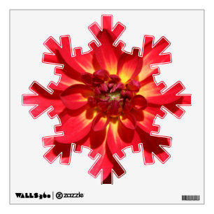 Fire Red Dahlia Flower Wall Decal