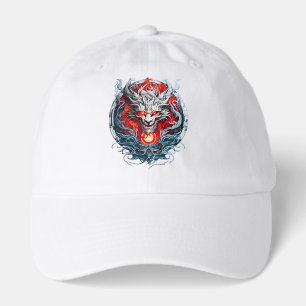 Fire Red Flame Mythical Dragon Head Hat