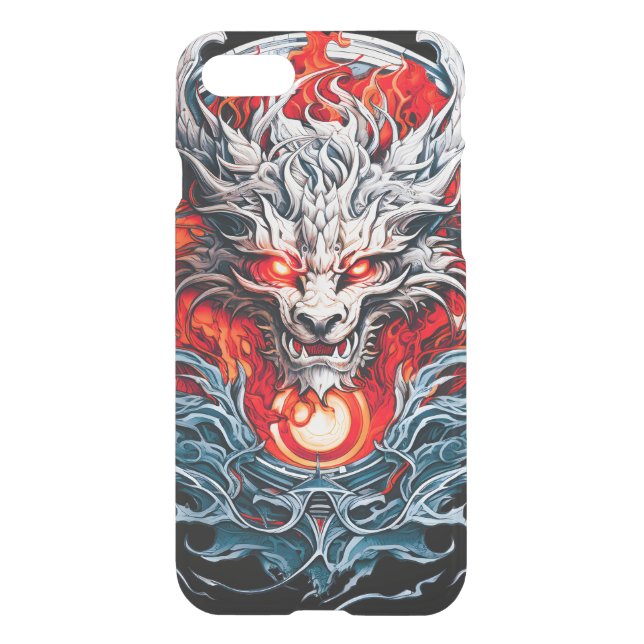 Fire Red Flame Mythical Dragon Head Uncommon iPhone Case (Back)