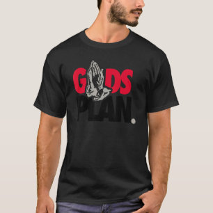 Fire Red Gods Plan  Praying Hands Sneaker Love Jor T-Shirt