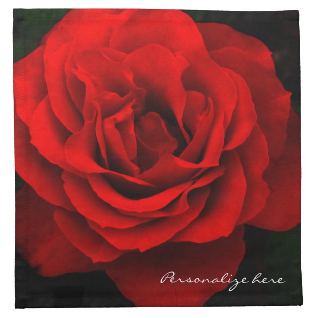 Fire Red Rose Coctail Napkins (set of 4) (Front)