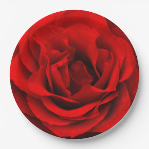 Fire Red Rose-Paper Party Plates