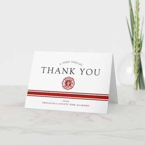 Fire Rescue Academy Custom Congrats Thank You Card