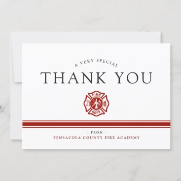 Fire Rescue Academy Custom Congrats Thank You Card