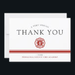 Fire Rescue Academy Custom Thank You Card<br><div class="desc">A clean and modern Fire rescue themed congratulations card.  It features several different options for customization.</div>