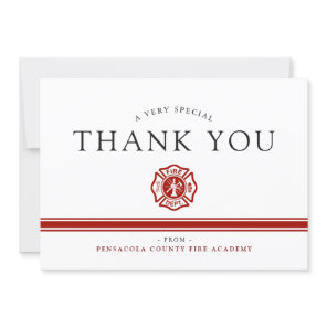 Fire Rescue Academy Custom Thank You Card