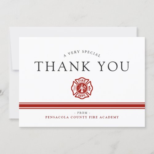 Fire Rescue Academy Custom Thank You Card