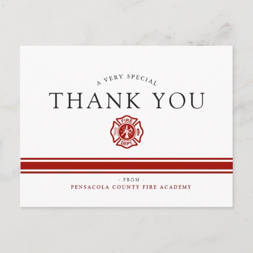 Fire Rescue Academy Custom Thank You