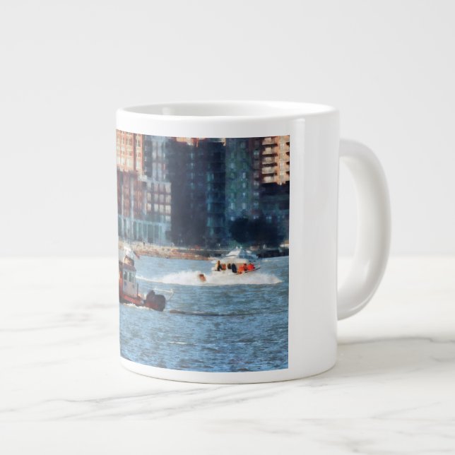 Fire Rescue Boat Hudson River Giant Coffee Mug (Front Right)