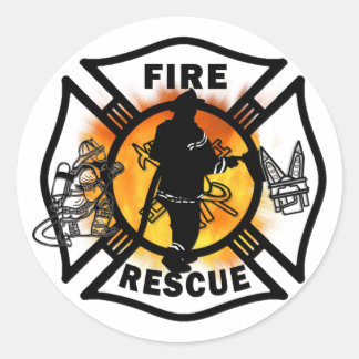 Fire Rescue Classic Round Sticker